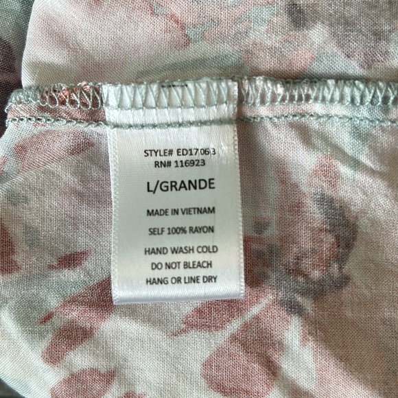 Easel Anthropologie Pastel Pink Floral Tiered Maxi Slip Dress - L - Picture 8 of 10